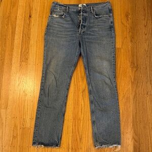 Agolde Light Blue Riley Long Style Denim Jeans